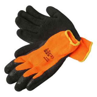 Warm work gloves with latex coating, size 10