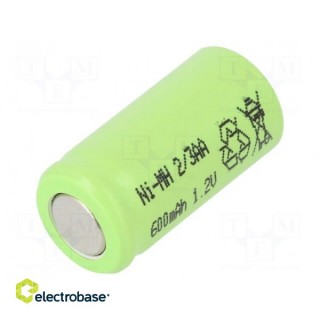 Baterija: Ni-MH | 2/3AA | 1.2V | 600 mAh | Ø13,9x28,1 mm