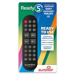 Universal TV remote control for LG, Samsung, Sony, Philips, Panasonic | SUPERIOR Ready5
