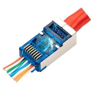Konektors RJ45 easy ekranēts STP FTP CAT7 CAT6A LAN kabelim