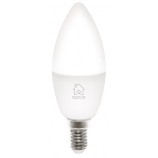 DELTACO LED Bulb, E14, WIFI 2.4GHZ, 5W, 470LM, Dimmable, 2700K-6500K, 220-240V