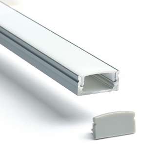 LED strip profile :: Surface coating :: Aluminum :: With matte light diffuser :: Price for 1m