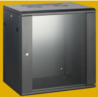 4U 19'' Wall cabinet/ 540 x 450mm/ Black/ With back panel/Assembled