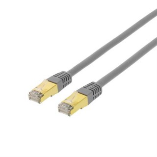 S/ FTP Cat7 patch cable, 2m, 600MHz, Delta-certified, LSZH, RJ45, gray