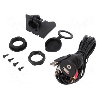 USB/AUX adapteris | USB A ligzda, Jack 3,5 mm 3 pin ligzda | 0,5 m