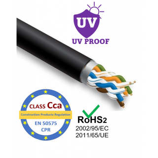 LAN Computer network cable, STEINMARK, CAT5E FTP, in-out installation,CPR Cca(S1a,D0,a1), LSZH, 305m
