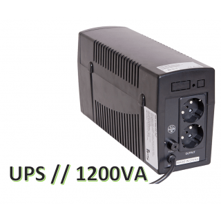 1200 VA / 720W  Line-Interactive UPS | Nepārtrauktās barošanas bloks, akumulatori 2x7Ah