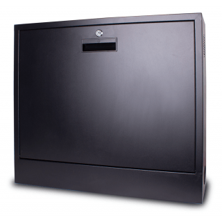 2U 19'' Wall switch cabinet CCTV, ALARM, IT/ 580x500x130mm / Black/ Assembled