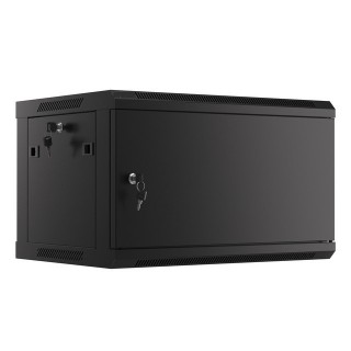6U 19'' Wall cabinet/ 600 x 450 x 368mm/ Black/ Unassembled/ Metal doors