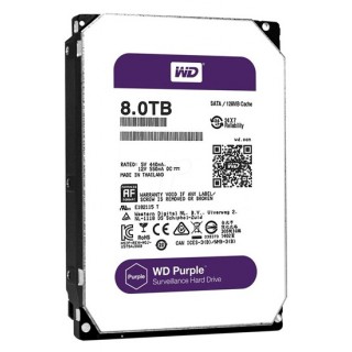 8.0TB Atmiņas HDD, SATA disks, Purple series, Videonovērošanas iekārtām