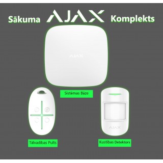 Bezvadu GSM/ Ethernet apsardzes signalizācijas komplekts :: Balts AJAX