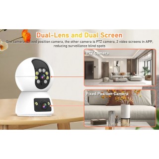 Dual Lens WiFi Indoor Camera | 2MP | Tuya