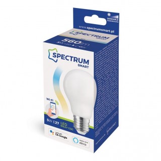 Spectrum LED-polttimo, E27, WIFI 2.4GHz, 5W, 560LM, Himmennettävä, 2700K-6900K, 220-240V