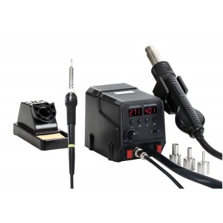 Hot air soldering station and soldering iron 360W, 2 channels