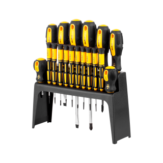 Set of 18 screwdrivers | Ergonomic handles | Chrome-vanadium steel
