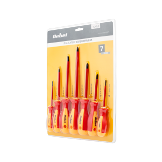 Set of 7 insulated screwdrivers | for work in high-voltage installations up to 1000 V