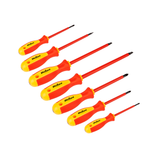 Set of 7 insulated screwdrivers | for work in high-voltage installations up to 1000 V
