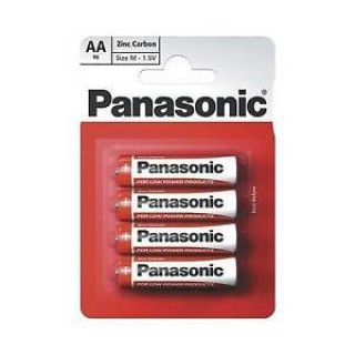 BATAA.ZN.P4; LR6/AA baterijas Panasonic Zinc-carbon MN1500/E91 iepakojumā 4 gb.