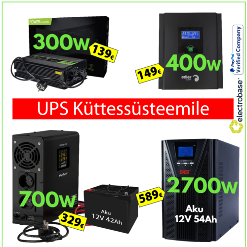 Küttesüsteemi varutoiteplokk (UPS või Inverter)