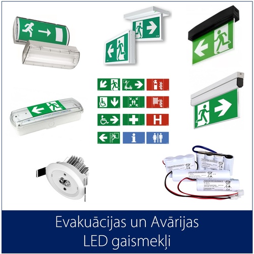 LED - Evakuācijas un Avārijas  LED gaismekļi