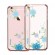 X-Fitted Plastic Case With Swarovski Crystals for Apple iPhone  6 / 6S Rose gold / Blue Flowers image 4
