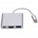 RoGer Multimedia Adapter Type-C to HDMI (4K @ 30Hz, 1080P @ 60Hz) + USB 3.0 Silver image 1