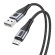 USB to Micro USB cable VFAN X10, 3A, 1.2m, braided (black) paveikslėlis 3