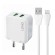 Wall charger  LDNIO A2201 2USB +  Lightning cable image 1