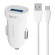 Car charger LDNIO DL-C17, 1x USB, 12W + Micro USB cable (white) image 1