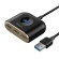 Baseus Square Round USB Adapter, HUB USB 3.0 to 1x USB 3.0 + 3x USB 2.0.1m (Black) image 3