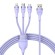 3in1 USB cable Baseus Flash II Series, USB-C + micro USB + Lightning, 66W, 1.2m (Purple) image 2