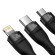 3in1 USB cable Baseus Flash Series 2, USB-C + micro USB + Lightning, 100W, 1.5m (black) paveikslėlis 7