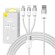 3in1 USB cable Baseus StarSpeed Series, USB-C + Micro + Lightning 3,5A, 1.2m (White) фото 1