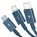 USB cable 3in1 Baseus Superior Series, USB to micro USB / USB-C / Lightning, 3.5A, 1.5m (blue) image 3