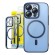 Transparent Magnetic Case Baseus Glitter  and Tempered Glass set for iPhone 14 Pro (blue) image 1