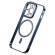 Transparent Magnetic Case Baseus Glitter  and Tempered Glass set for iPhone 14 Pro (blue) image 7