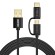 2in1 USB cable Choetech USB-C / Micro USB,  (black) фото 1