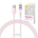 Fast Charging cable Baseus USB-A to Lightning Explorer Series 1m, 2.4A (pink) image 1