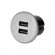 Elektromateriāli // Mēbeļu elektriskie slēdži un rozetes, USB rozetes // Ładowarka 2XUSB 3,4A, wpuszczana w blat, srebrna image 2
