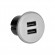 Elektromateriāli // Mēbeļu elektriskie slēdži un rozetes, USB rozetes // Ładowarka 2XUSB 3,4A, wpuszczana w blat, srebrna image 5