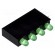 LED | in housing | green | 3mm | No.of diodes: 4 | 20mA | 80° | 1.6÷2.6V paveikslėlis 1