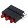 LED | in housing | red | 2.8mm | No.of diodes: 3 | 20mA | 60° | 1.2÷4mcd фото 1