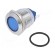 Indicator: LED | flat | blue | 24VDC | 24VAC | Ø19mm | brass | Body: silver image 1