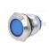 Indicator: LED | flat | blue | 24VDC | 24VAC | Ø19mm | brass | Body: silver image 2