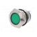 Indicator: LED | flat | green | 12VDC | 12VAC | Ø19mm | brass | Body: silver image 2