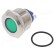 Indicator: LED | flat | green | 12VDC | 12VAC | Ø22mm | screw | brass image 1
