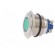 Indicator: LED | flat | green | 12VDC | 12VAC | Ø22mm | screw | brass image 3