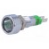 Indicator: LED | flat | green | 24÷28VDC | 24÷28VAC | Ø8.2mm | IP67 | brass image 1