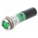 Indicator: LED | flat | green | 230VAC | Ø14mm | IP67 | metal,plastic фото 1