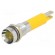 Indicator: LED | recessed | yellow | 24VDC | Ø8mm | IP67 | metal,plastic фото 1
